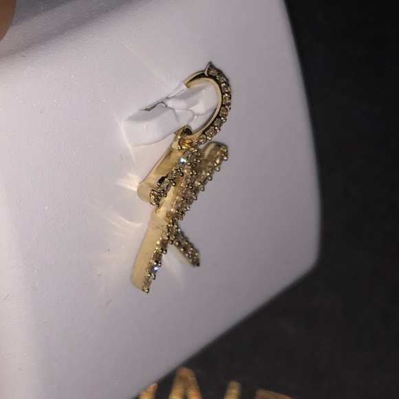 Stunning 10k solid real gold K initial SI diamond pendant with appraisal Letter - Picture 7 of 7